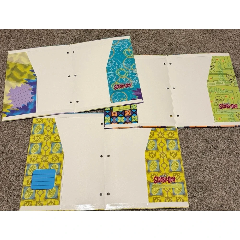 Vintage 2001 Scooby-Doo Folder Lot Cartoon Network Hanna Barbera School Supplies